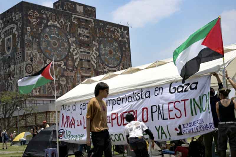 Estudantes-pró-palestinos-acampam-na-maior-universidade-do-México