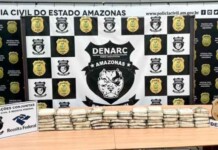 Polícia Civil do Amazonas apreende 60 quilos de cocaína escondidos em caminhonete