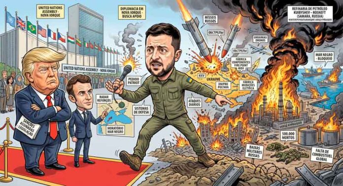 Zelenskyy-busca-apoio-em-Nova-Iorque-enquanto-ataques-entre-Rússia-e-Ucrânia-continuam