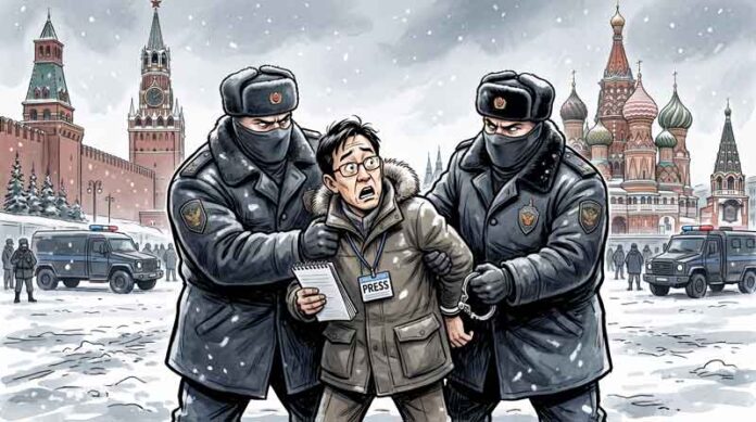 Acusado-de-espionagem,-jornalista-japonês-é-levado-a-Moscou-após-ser-preso-em-Sacalina