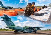 Aviões da FAB usam tecnologia especial para despejar milhares de litros de água sobre queimadas no Amazonas