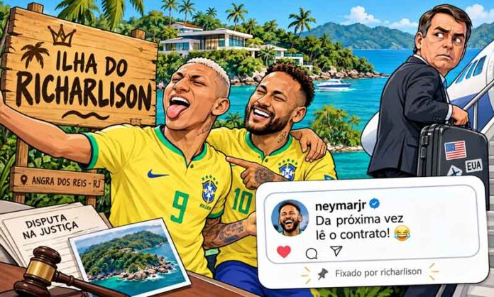 Richarlison-alfineta-Flávio-Bolsonaro-por-ilha-milionária-e-Neymar-manda-“ler-o-contrato”